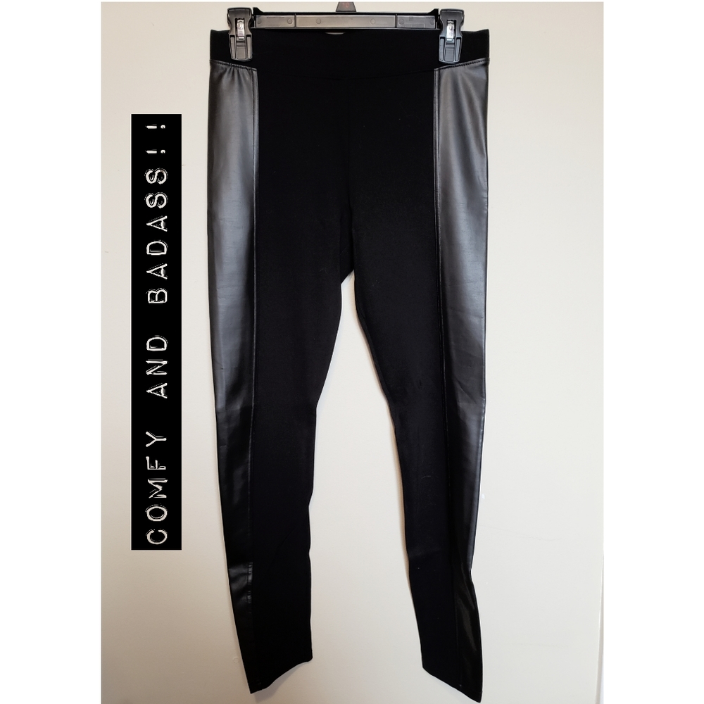 Leggings with Leather Panel